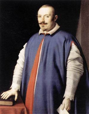 Peinture à l'huile du Portrait de Monsignor Ottaviano Prati par Il Sassoferrato 36x48 pouces