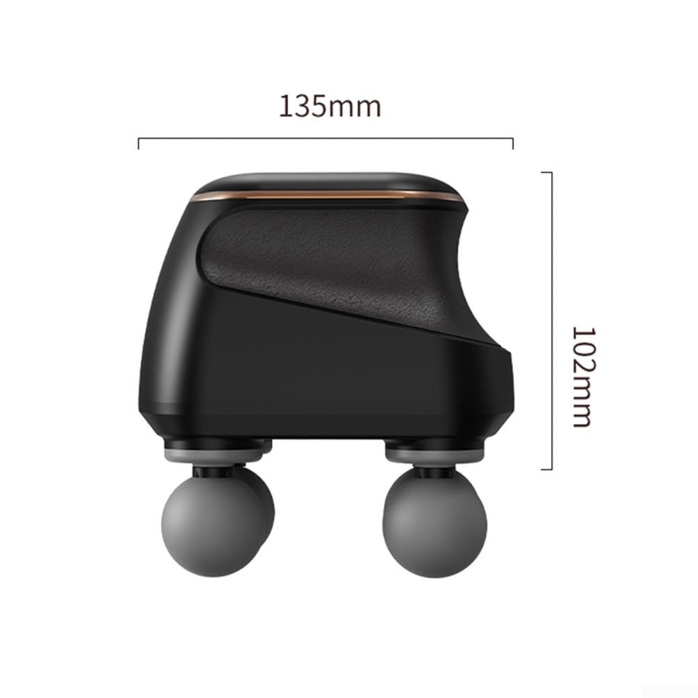 DAZZLEEX Masajeador de fascia de tejido profundo de 4 cabezales con 12 niveles ajustables, dispositivo eléctrico de masaje muscular recargable por USB para aliviar el dolor de cuello, hombros, espalda