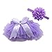 BESTOYARD Tutu Gonna Vestiti Neonata Bambina Tutu Gonna Fascia Neonato Viola S