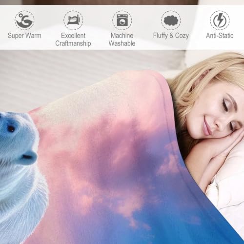 Couverture ours polaire en flannel premium plaid doux isolant lavable 130×150cm