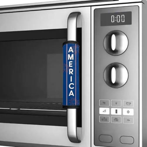 Image of 250 Years of America Refrigerator Door Handle Covers Set of 6 Electric Appliance Handle Covers Anti-Slip Fridge Gloves Heat Proof Microwave Novelty 4th of July Kitchen Decoration