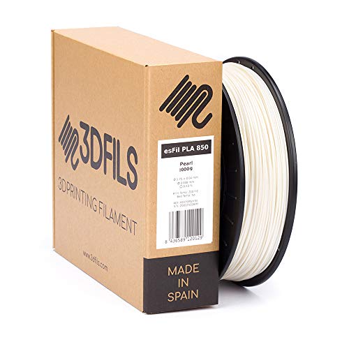 3DFILS - Filamento PLA para impresión 3D esFil PLA INGEO 3D850: 1.75 mm, 1 Kg, Blanco Perla