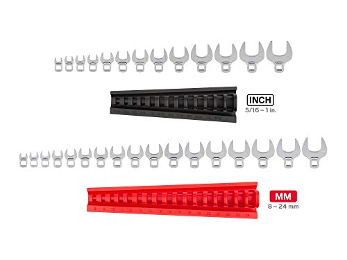 Tekton 3/8 Inch Drive Crowfoot Wrench Set, 30-Piece (5/16-1 In, 8-24 Mm) - Racks | Made In Usa | Wcf92301 & Sunex Tools 9930 Sae Stubby Combination Wrench Set, 3/8-Inch - 15/15-Inch, 11-Piece #TOP2
