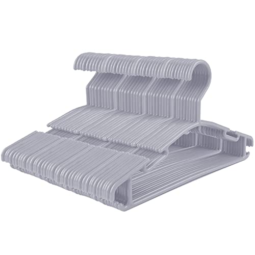 Image of GoodtoU Plastic Baby Hangers, Gray, 60 Pack, Sturdy and Durable, Ideal for Kids' Clothes