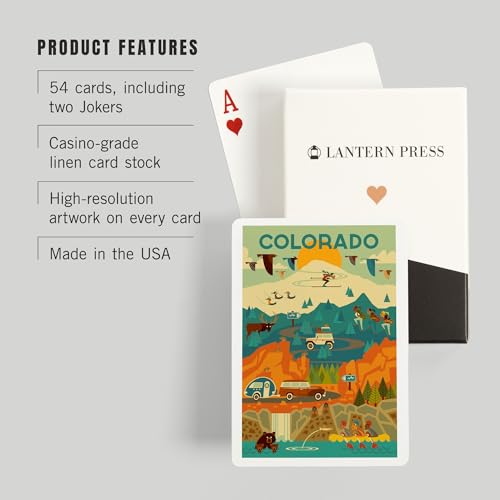 Lantern Press Colorado, Geometric, Wonderland, 52 cartas Póker miniatura 3