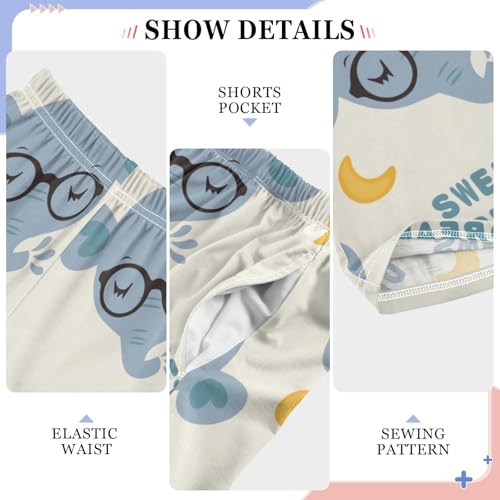 Elephant Boys Pants Boys Athletic Pants Long Pant for Boywith Pockets Wide-Leg Size 6-14Y4