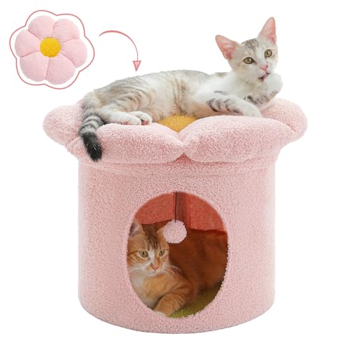 PAWZ Road 猫 ハウス ペットハウス 猫ベッド 屋根付き キャットタワー オシャレ ペット階段 小型犬 猫ちぐら オオガタネコヨウ 猫ドーム 猫ハウス 室内 家 小屋 隠れ家 低い 猫タワー ミニ 座れるキャットハウス 猫 テント 夏 人気 シニア