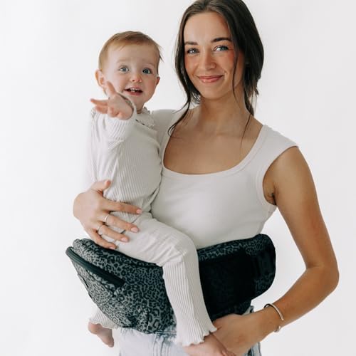 Image of Tushbaby Ergonomic Hip Seat Carrier- for Babies and Toddlers 0-3yrs, Safety Approved, Structured Support, Convenient Pockets, Feeding Aid, Durable YKK Zippers, Foam-Free Build, (Jaguar)
