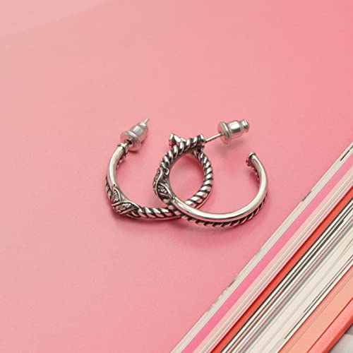 Charmsy 925 Sterling Silver C Hoop Earrings for Women | Italian CZ Open Half C-Hoops Earring | Women's C-Shaped Hoop Earrings Jewelry Gifts3