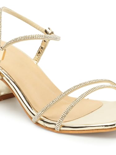 Image of Iconics Women Comfortable Block Heel Square Toe Ankle Strap fashion Sandal for Party, Wedding and Casual Use