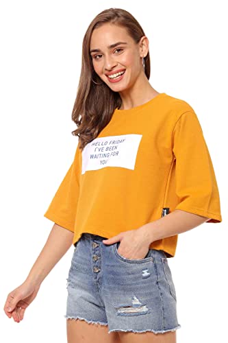 Image of Campus Sutra Cotton Women Crew Neck Sweatshirt