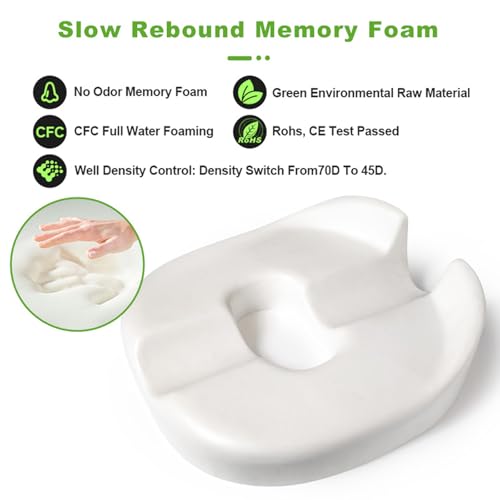 Donut Pillow Coccyx Seat Cushion for Prostate, Sciatica, Pelvic Floor, Pressure Sores, Pregnancy, Perineal Surgery, Postpartum Recovery Pain Pressure Relief Memory Foam Chair Pad — view 3