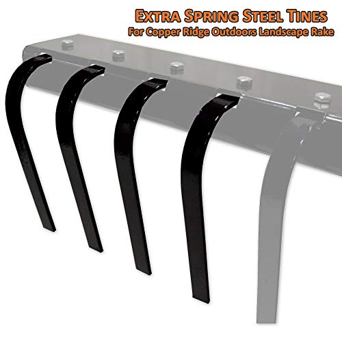 Copper Ridge Outdoors Replacement Tines - 4pk - Use with Landscape Rake, Heavy Duty Spring Steel, 10 in. Tall x 1 in. W, Easy to Install, Rake Woodland Trails, Prep Soil for Food Plots