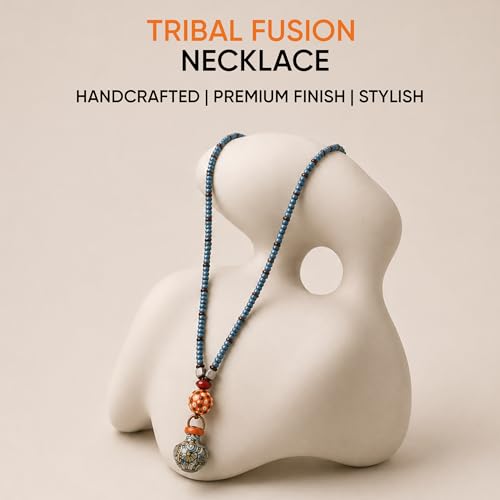 Image of AAKRITI ART CREATIONS Boho & Tribal Handcrafted Ethnic Necklace Collection | Multicolour Pendants, Mandala, Lotus & Dreamcatcher Designs | Artisan Lariat, Collar & Statement Jewelry for Women