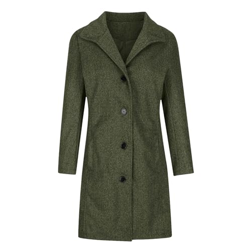 Generisch Damen Mantel Winter Kurzmantel Herbstmantel Locker Wollmantel Elegant Wintermantel Modische Wolljacke Bequeme Übergangsmantel Casual Trenchcoat Winterjacke für Alle Outdoor-Aktivitäten