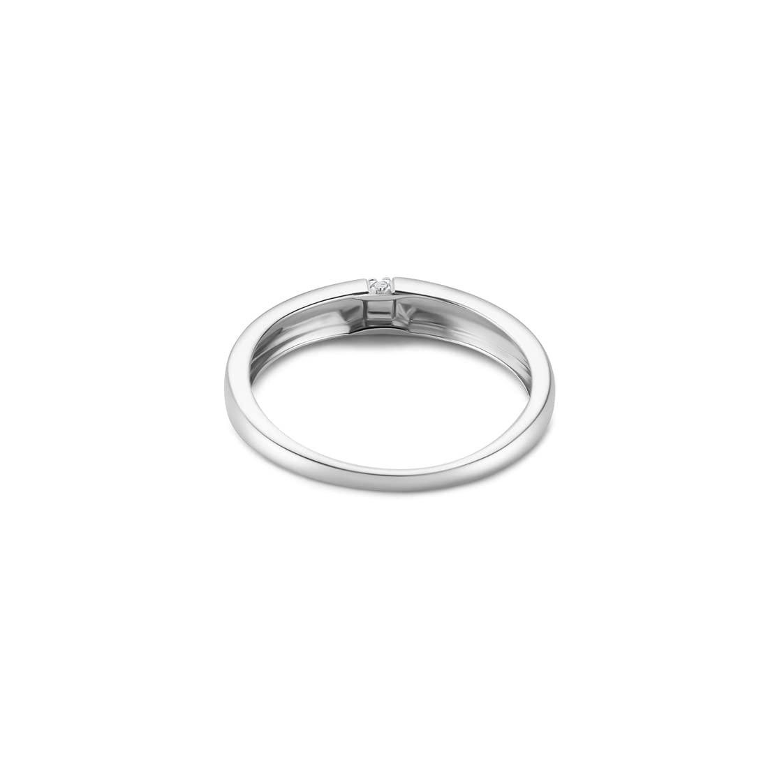 OROVI Damen-Ring Memoire Hochzeitsring Weißgold 9 Karat (375) Diamant 0.02 carat Verlobungsring Diamantring
