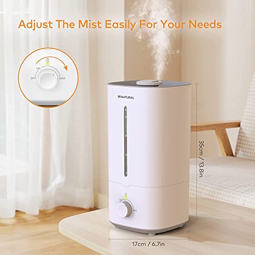 Image of BEAUTURAL Ultrasonic Ambient Humidifier 4.5L, Diffuser with Auto Shut-Off Rotating 360 Baby Rooms Office