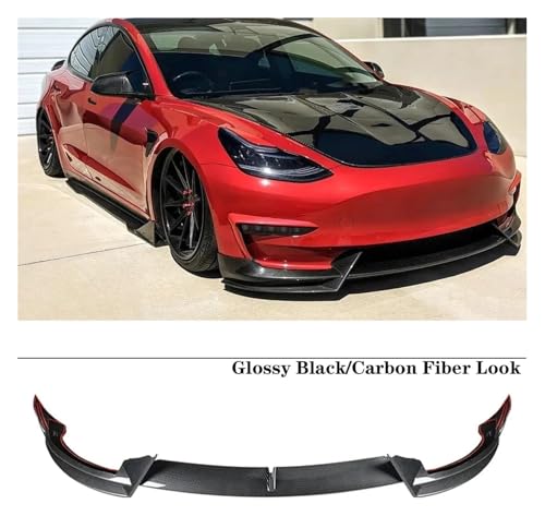 Lèvre de pare-choc avant Tesla Model 3/Y look carbone améliorant l'aérodynamisme - 2