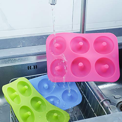 image for BAKHUK Donut Pan, Silicone Donut Mold, 3 Pcak Non-Stick Mold for Donut