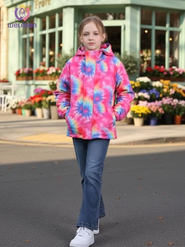 Image of WELAKEN Fleece lined Jackets with Water-Resistance Frabic for Kid's & Toddler II Girl's Rain Jacket & coats