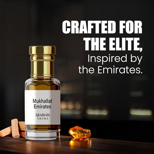 Image of Arabian Aroma Mukhallat Emirates Attar | Amber & Oudh Fragrance | Alcohol-Free, Long-Lasting | 100% Pure Ittar for Men Perfume | Chocolate Musk Attar (6ml)