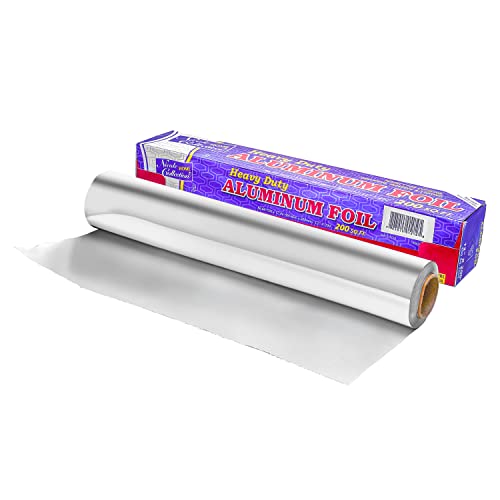 Aluminum Foil Premium Roll - 12" x 200" (1 Count) - Easy Tear Aluminum Foil - Perfect For Multipurpose Kitchen & BBQ Use