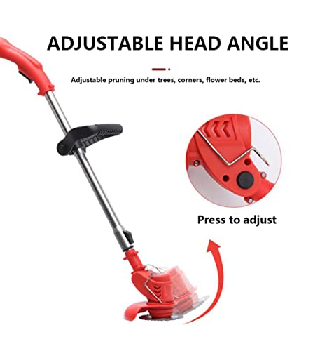 Cortacésped eléctrico inalámbrico, ancho de corte de 30 cm, rodillo trasero, ajuste manual de altura, asas plegables para un fácil almacenamiento y una maniobra cómoda