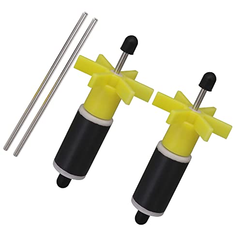 logyues Rotor de impulsor de bomba sumergible, color amarillo, 16 mm, piezas de repuesto con eje, juego de 2