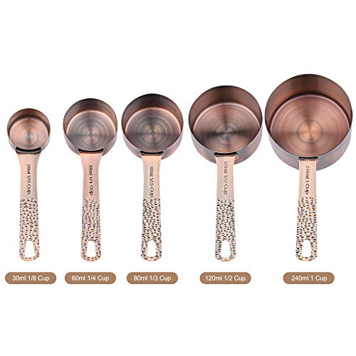 Set de vasos y cucharas medidoras de cobre 12 piezas miniatura 2