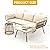 DWVO Patio Furniture Set 3 Piece Outdoor Wicker Conversation Set with Detachable Cushions and Coffee Table L-Shaped Sectional Sofa Set Outdoor Furniture Set for Backyard Porch Deck - Beige