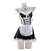 JasmyGirls Disfraz sexy de criada francesa para mujer, disfraz de anime para cosplay, ropa interior, vestido de rol, delantal de encaje travieso