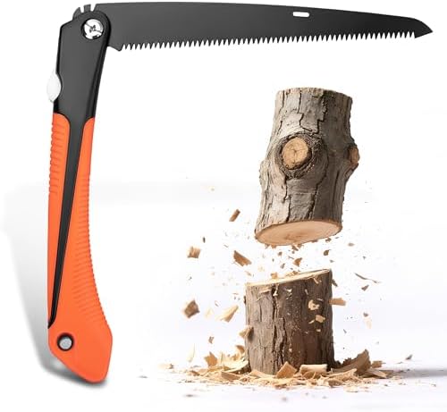 Milifox Folding Hand Saw 10 Inch Portable Foldable Pruning Saw with Triple-Cut SK5 Blade for Gardening Wood Cutting Tree Trimming Outdoor Camping Hunting Survival