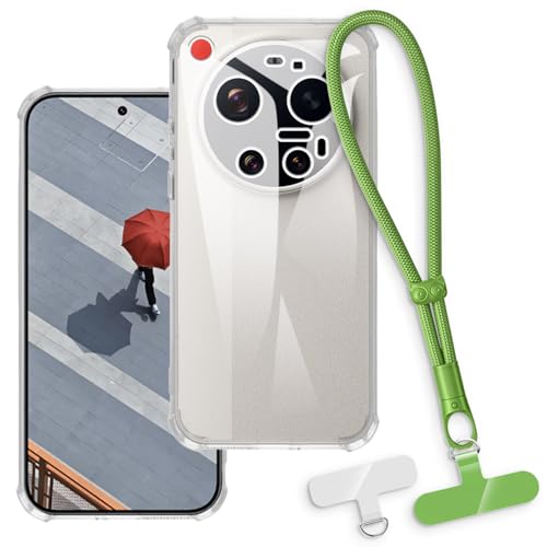 OAGELIM 2-in-1�ی�P�[�X�ƃ��X�g�X�g���b�v Xiaomi 17 Ultra 5G �Ƃ̌݊������� ���O���\�ȃ��j���[�h�t���d�b�J�o�[�A����~�ߕ����h�~�O���b�v�n���h�� (�N���A + �O���[��)