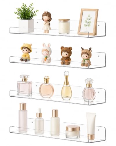 upsimples 4 Pcs 15' Acrylic Shelves for Wall Storage and...