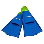 Maru Training Fins – Blue/Lime UK 3/5 (EU 36/38) – Short Silicone Swimming Fins for Adults & Juniors – Swimming Flippers for Strength & Speed – Comfortable, Durable & Trusted by Coaches