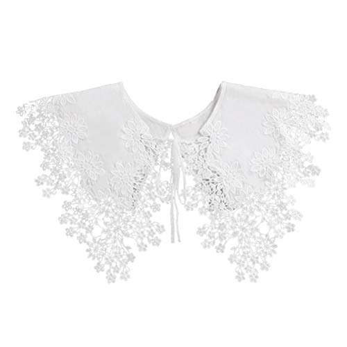 POPETPOP Adorno de Cuello de Encaje Lazo Chal Decorativo Multifuncional para Mujer Cuello Falso Ligero y Transpirable Accesorio Adecuado para Vestidos y Suéteres