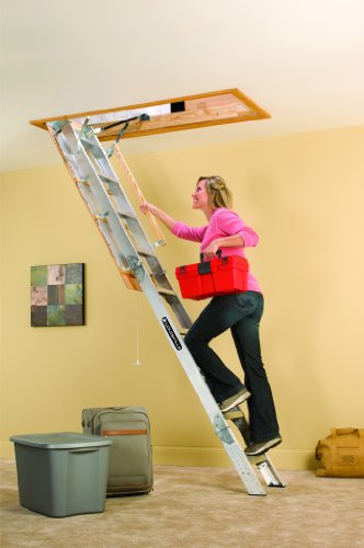Louisville Ladder AA259GS Elite Aluminum Attic Ladder 350 Pound