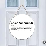 Rimego Lustige Definition von Dackel Wandkunst – lustige Zitate & Sprüche Willkommensschild vorne für Türdekoration