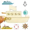 30pcs Unfinished Wooden Boat Cutout, DIY Crafts Cutouts Blank Wooden Sailboat Shaped Hanging Ornaments Gift Tags for Summer Ocean Sea Theme Party Decoration #3
