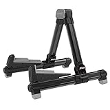 Guitar Stand Foldable Aluminum Floor Black AGS8 Adjustable for All Types of Guitars and Basses Foldable to Easily Carry Steady Stand Safe Protection