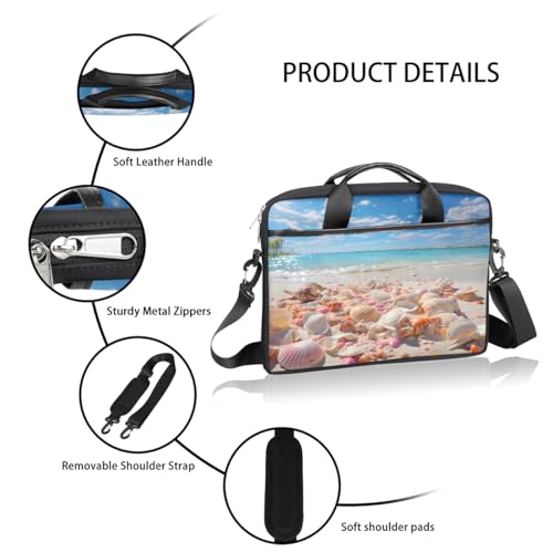 Bolso para laptop 15 pulgadas con diseño de conchas marinas miniatura 4