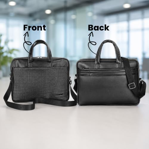 Image of Giftana 6 in 1 Premium Laptop Bag Gift Set with Planner Diary, Pen, Keychain, RFID Card Holder, Keychain & Foldable Laptop Stand for Men & Women | Employee Welcome Kit | CXO Signature Collection Set