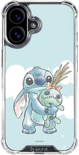 Skinit Clear Phone Case Compatible with iPhone 17 - Officially Licensed Disney Lilo and Stitch Stitch and Scrump Design