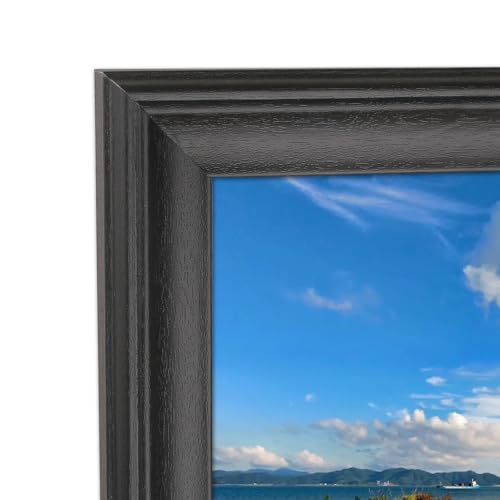 ZZFQXZ Marco de fotos de 8 x 30 pulgadas, marco de fotos de madera maciza negro de 8 x 30 pulgadas, marco panorámico de 8 x 30 pulgadas, incluye accesorios para colgar (F23B830)