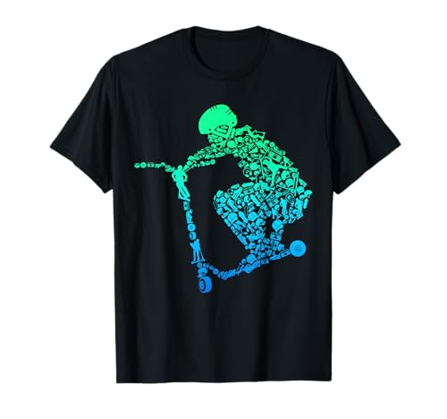 Scooter Roller Stunt Geschenk für Kinder & Jungen T-Shirt