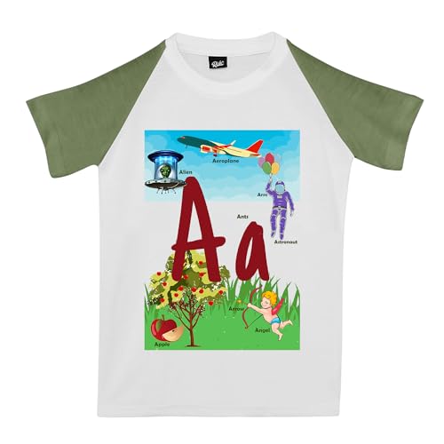 Image of RISH Alphabet - A - T Shirt for Boys and Girls | Birthday Educational Phonic Tees for Toddler Kids Outfit
