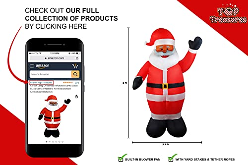 6 Foot Long Christmas Inflatable Santa Claus - Black Santa Inflatable Yard Decoration Christmas Inflatables #TOP4