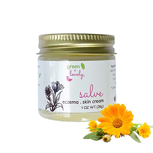 Herbal Calendula Salve by Green + Lovely - Certified Organic Calendula Cream / Eczema Cream - Beauty Intensive Moisturizer for Sensitive Skin Ointment - Eczema & Psoriasis (Unscented) - 1 oz