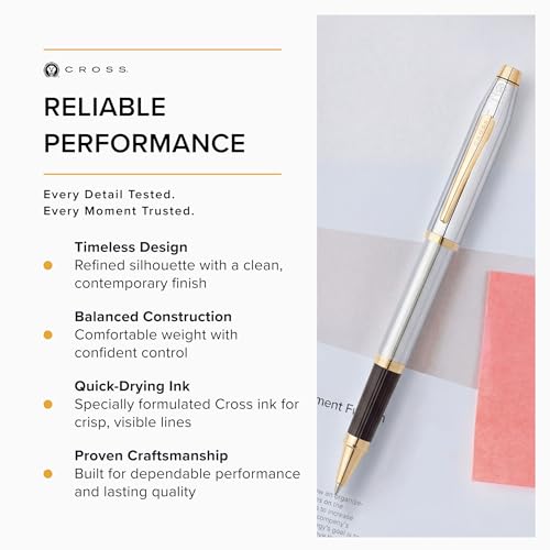 Image of Cross Century II Medalist Refillable Rollerball Pen - Medium Point, Black Ink, Presented in a Luxury Gift Box