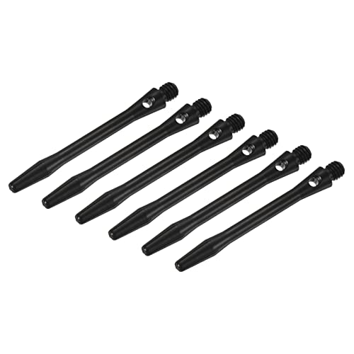 Image of PATIKIL 45mm Dart Shafts, Medium 2BA Thread Aluminum Dart Stems Dart Accessories Throwing Fitting for Steel Tip - 6 Pack (Black)